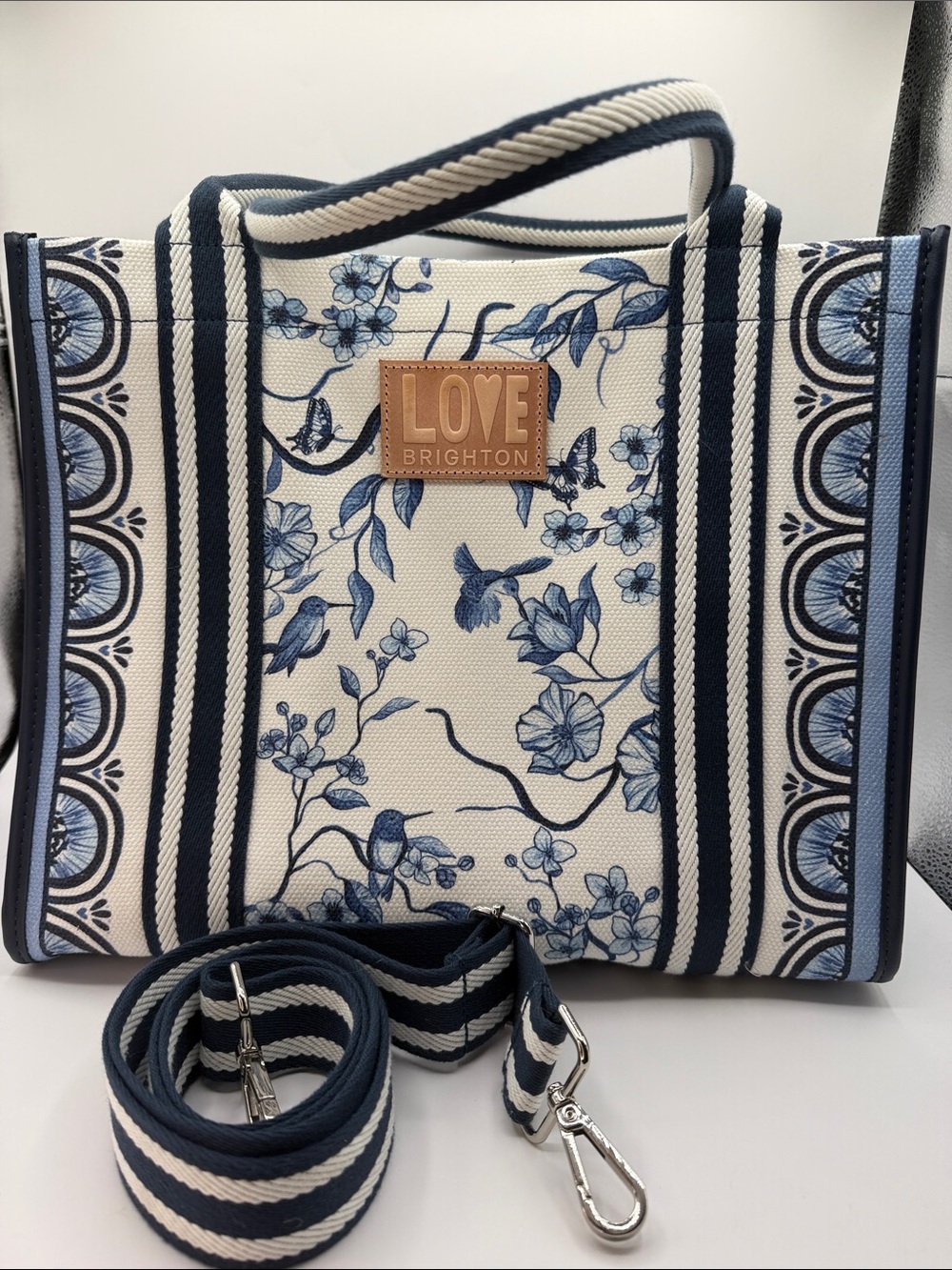 Brighton Indigo Song Bird Canvas Carryall
